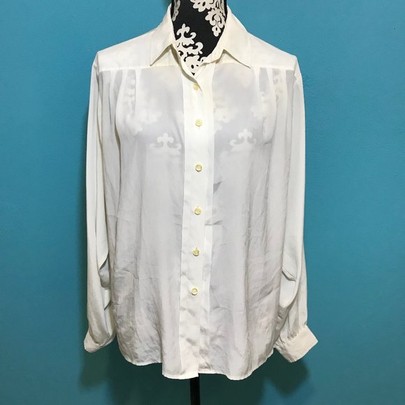 Dalton Tops - FREE * Vintage Dalton's Woman's Long Sleeve Button Down Blouse GUC Retro Career